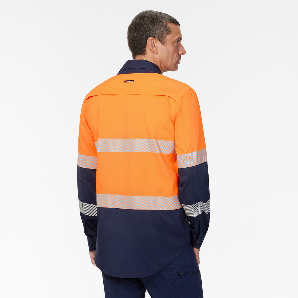 KingGee Mens  Hi-Vis Workcool Pro Shirt & Utility Work Pant Workwear HYSET015