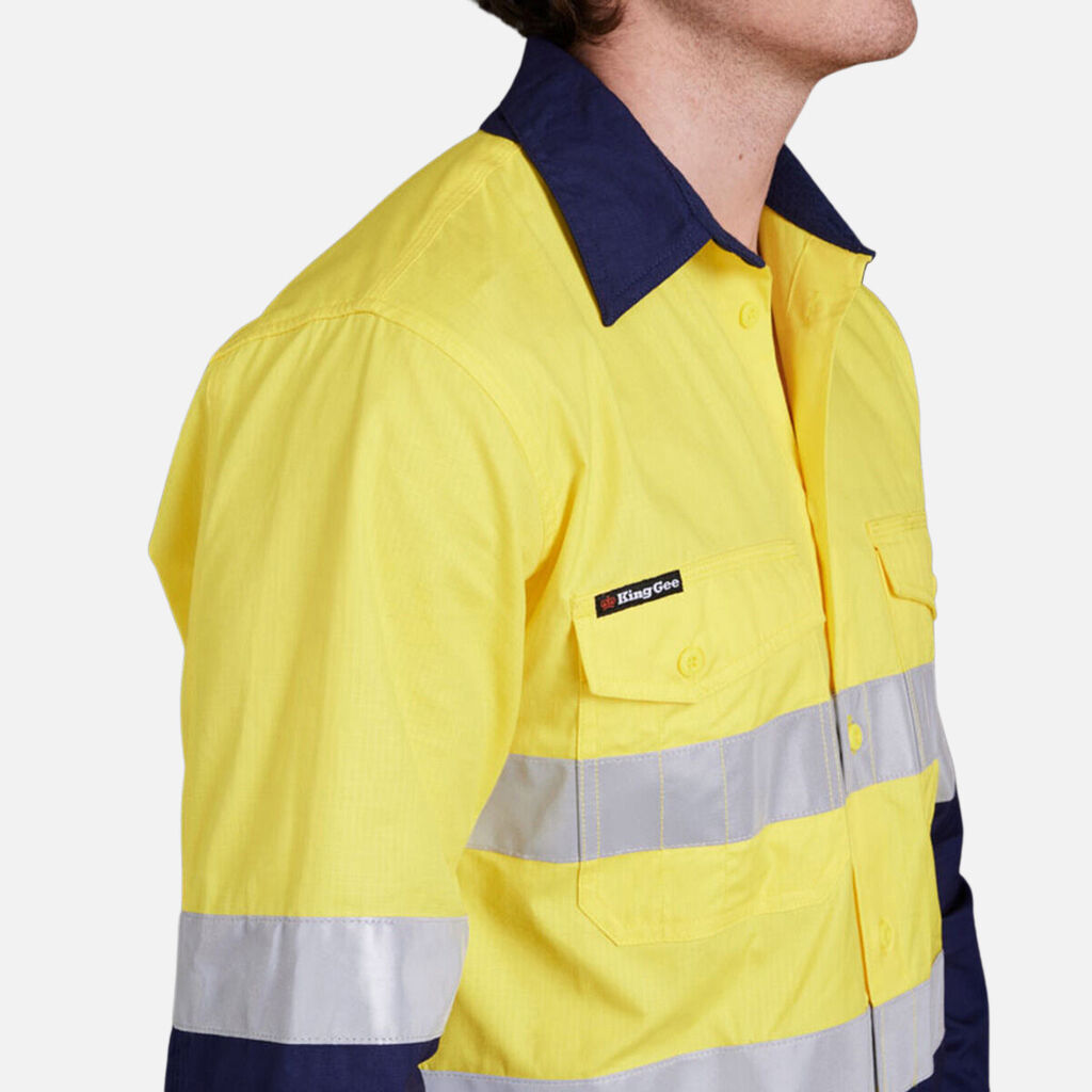 KingGee Mens  Workcool Hi-Vis Long Sleeve Shirt &amp; Utility Pant HYSET014