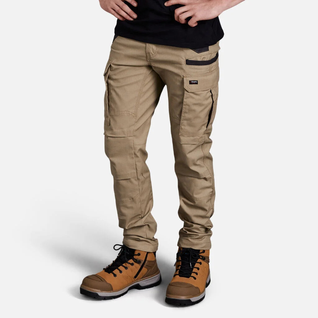 SUPER SALE KingGee Mens Tradies Safety Work Cargo Pants FREE Stretch Belt K69860