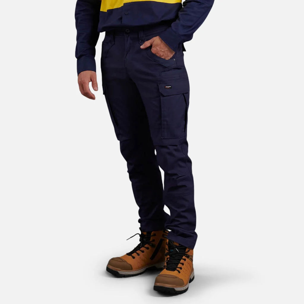 SUPER SALE KingGee Mens Tradies Safety Work Cargo Pants FREE Stretch Belt K69860