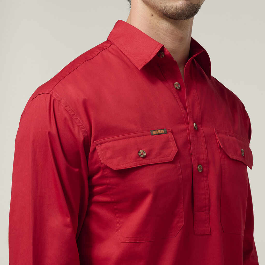 Hard Yakka Mens New Mustang LS Closed Front Work Shirt Y04004