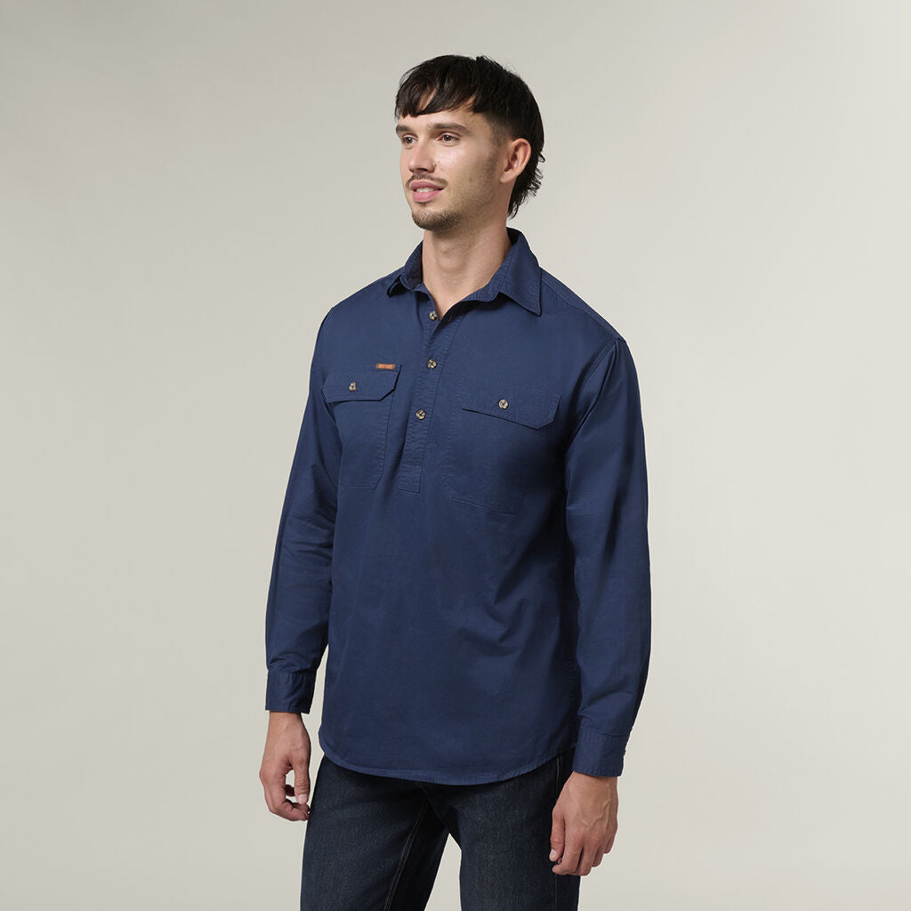 Hard Yakka Mens New Mustang LS Closed Front Work Shirt Y04004