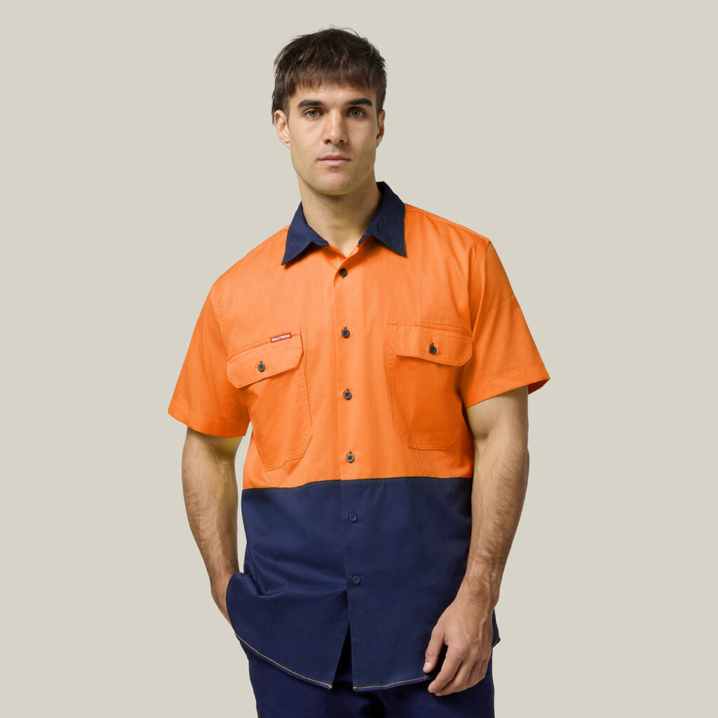 Hard Yakka Mens Lightweight Vented Shirt & Reflective Work Pants Uniform Set  Workwear HYSET001