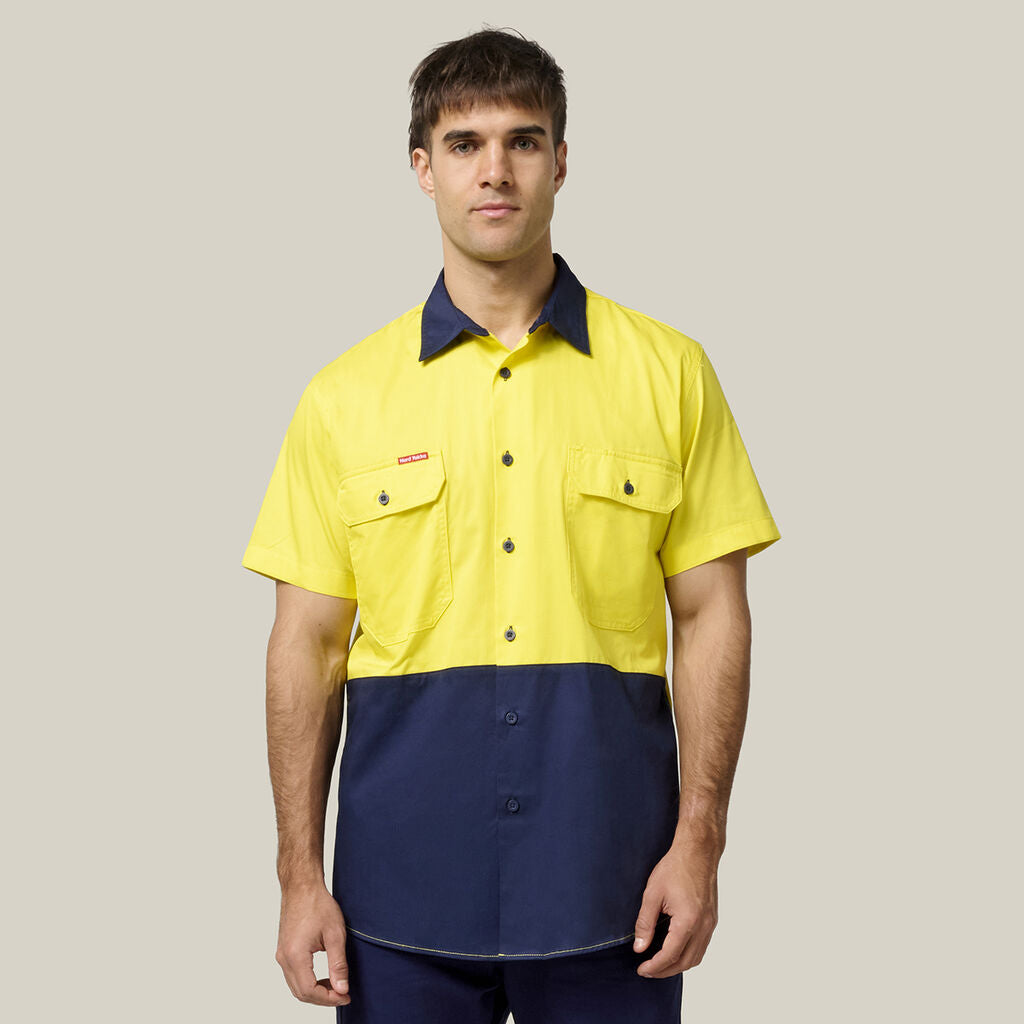 Hard Yakka Mens Lightweight Vented Shirt & Reflective Work Pants Uniform Set  Workwear HYSET001