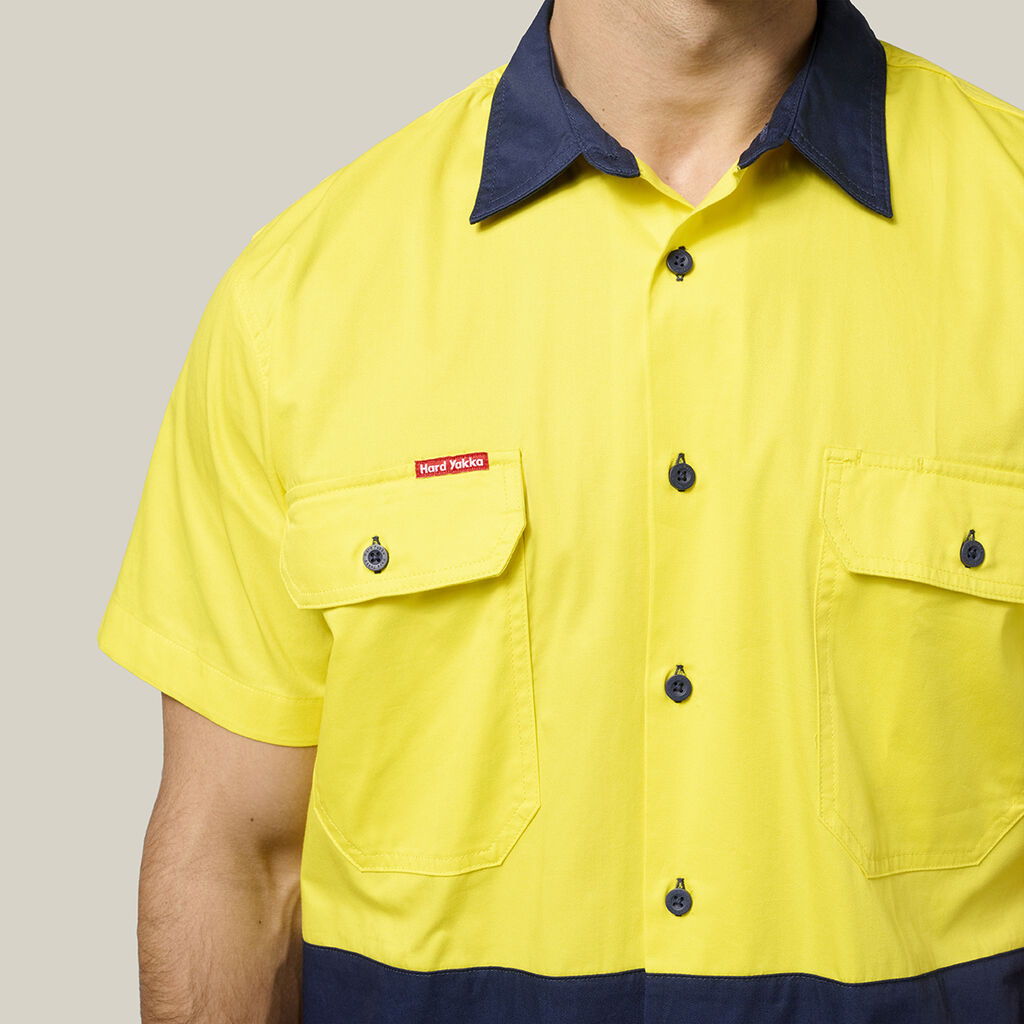 Hard Yakka Mens Lightweight Vented Shirt & Reflective Work Pants Uniform Set  Workwear HYSET001