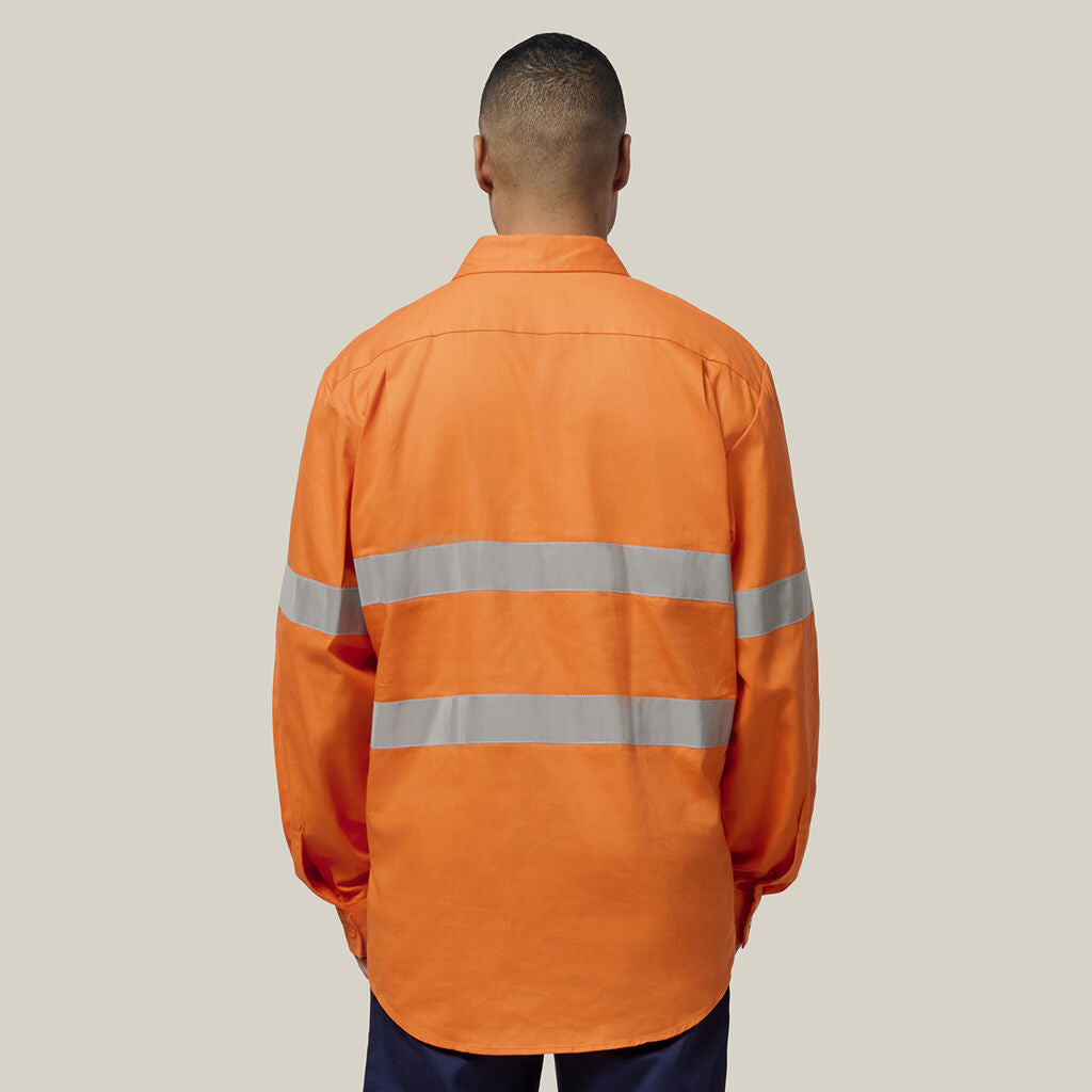 Hard Yakka Mens  Foundations Hi-Vis Closed Front Shirt & Drycool Reflective Pants Uniform Set HYSET007