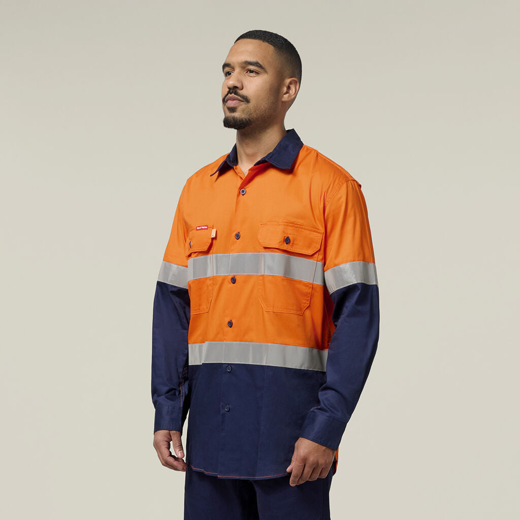 Hard Yakka Hi-Vis Two-Tone Shirt &amp; Drycool Reflective Pants Uniform Set HYSET009