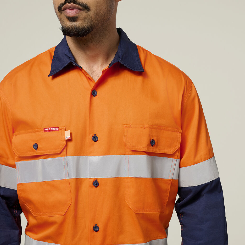 Hard Yakka Hi-Vis Two-Tone Shirt &amp; Drycool Reflective Pants Uniform Set HYSET009