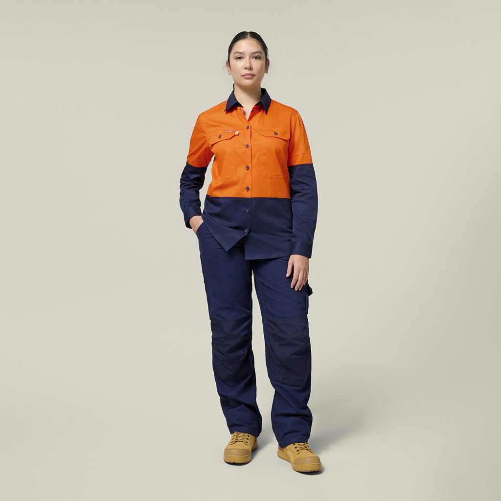 Hard Yakka Women’s  Legends Cargo Pants &amp; Hi-Vis Long Sleeve Shirt HYSET011