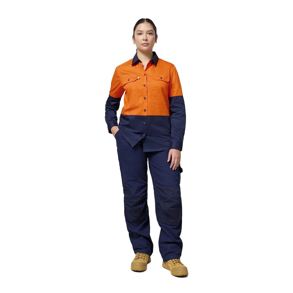 Hard Yakka Women’s  Legends Cargo Pants &amp; Hi-Vis Long Sleeve Shirt HYSET011