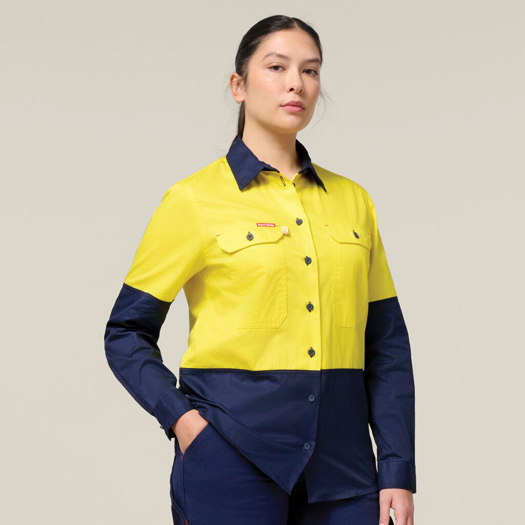 Hard Yakka Women’s  Legends Cargo Pants &amp; Hi-Vis Long Sleeve Shirt HYSET011