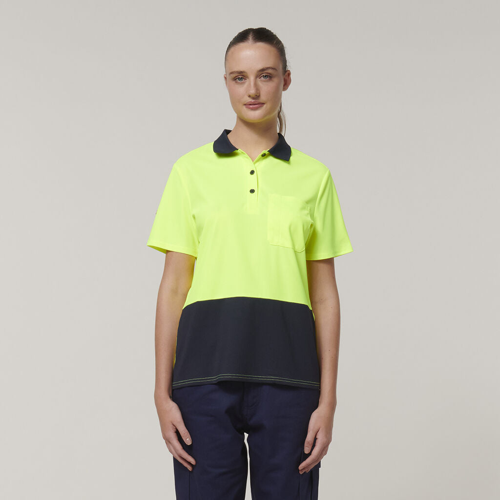 Hard Yakka Womens Safety Work Short Sleeve HI VIS Polo Y08601-Collins Clothing Co