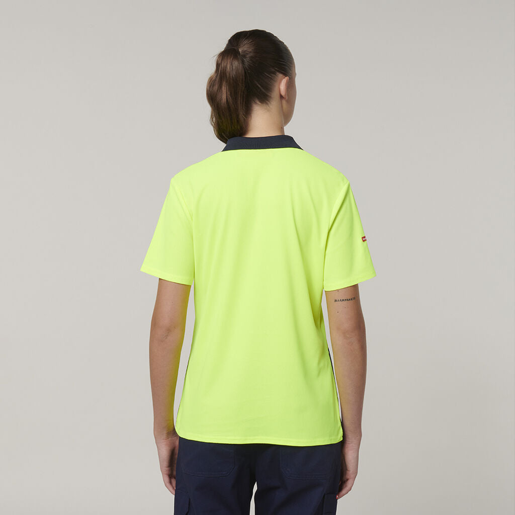 Hard Yakka Womens Safety Work Short Sleeve HI VIS Polo Y08601-Collins Clothing Co