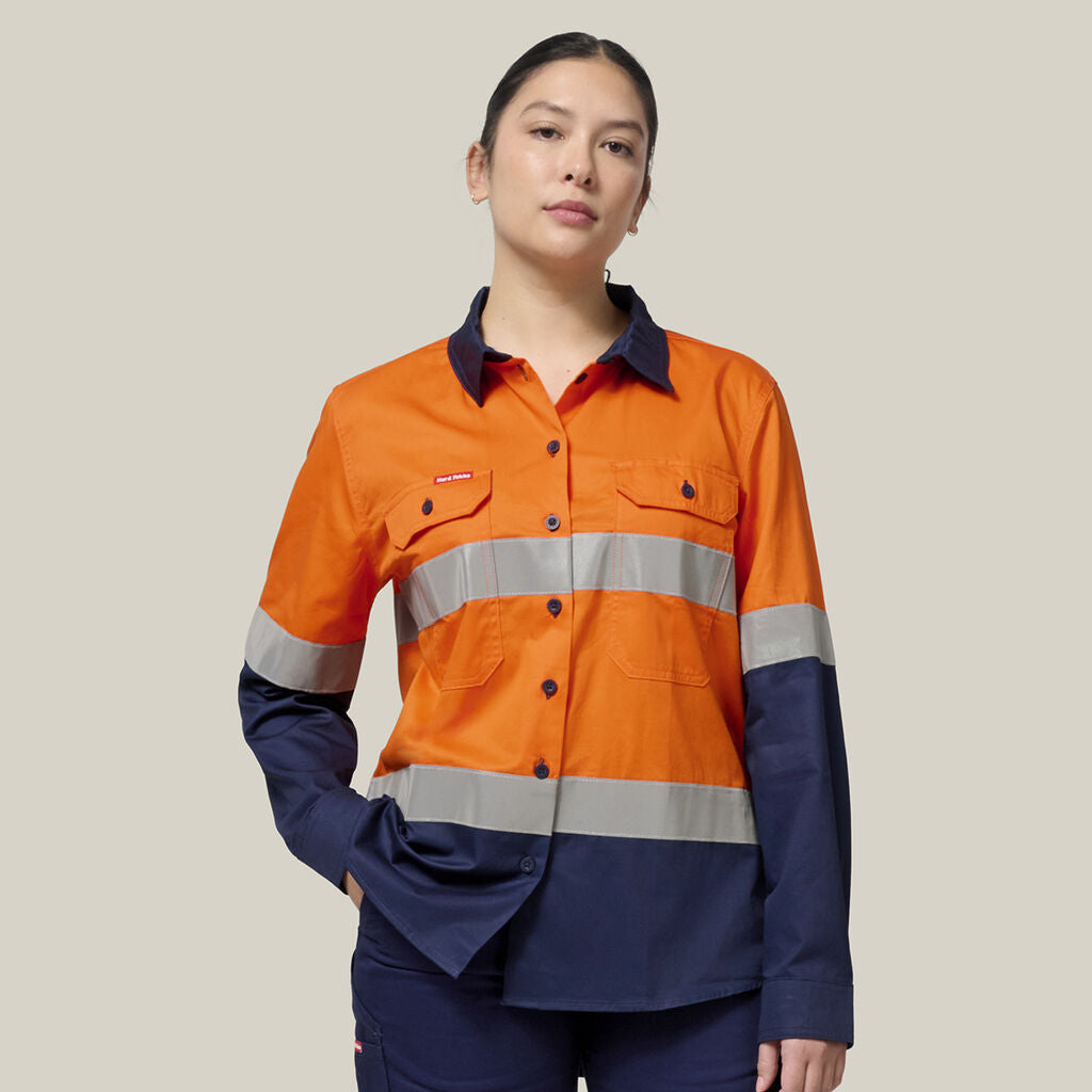 Hard Yakka Women’s Core Hi-Vis 2Tone Vented Shirt & Workcool Pants Uniform Set HYSET006