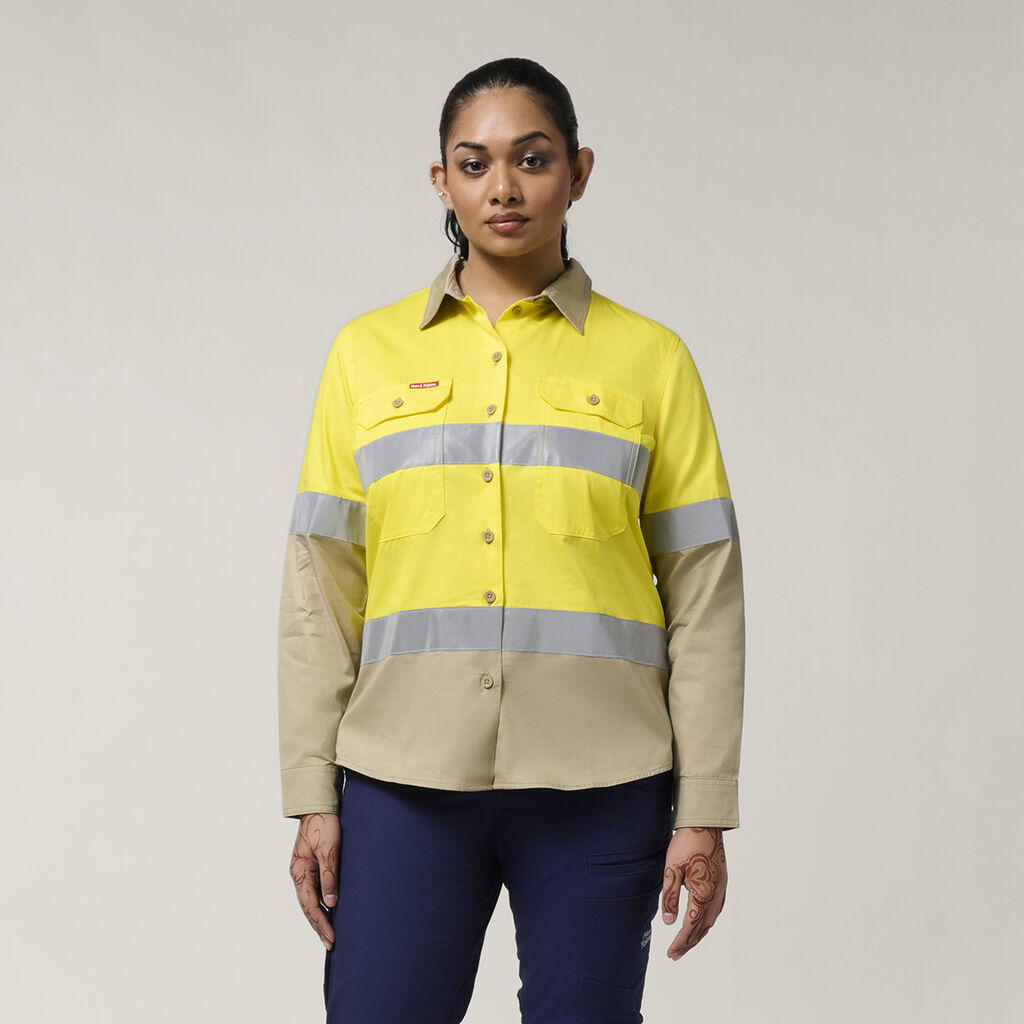 Hard Yakka Women’s Core Hi-Vis 2Tone Vented Shirt & Workcool Pants Uniform Set HYSET006