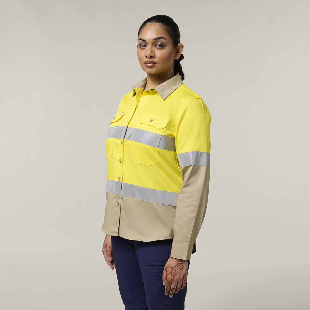 Hard Yakka Women’s Core Hi-Vis 2Tone Vented Shirt & Workcool Pants Uniform Set HYSET006