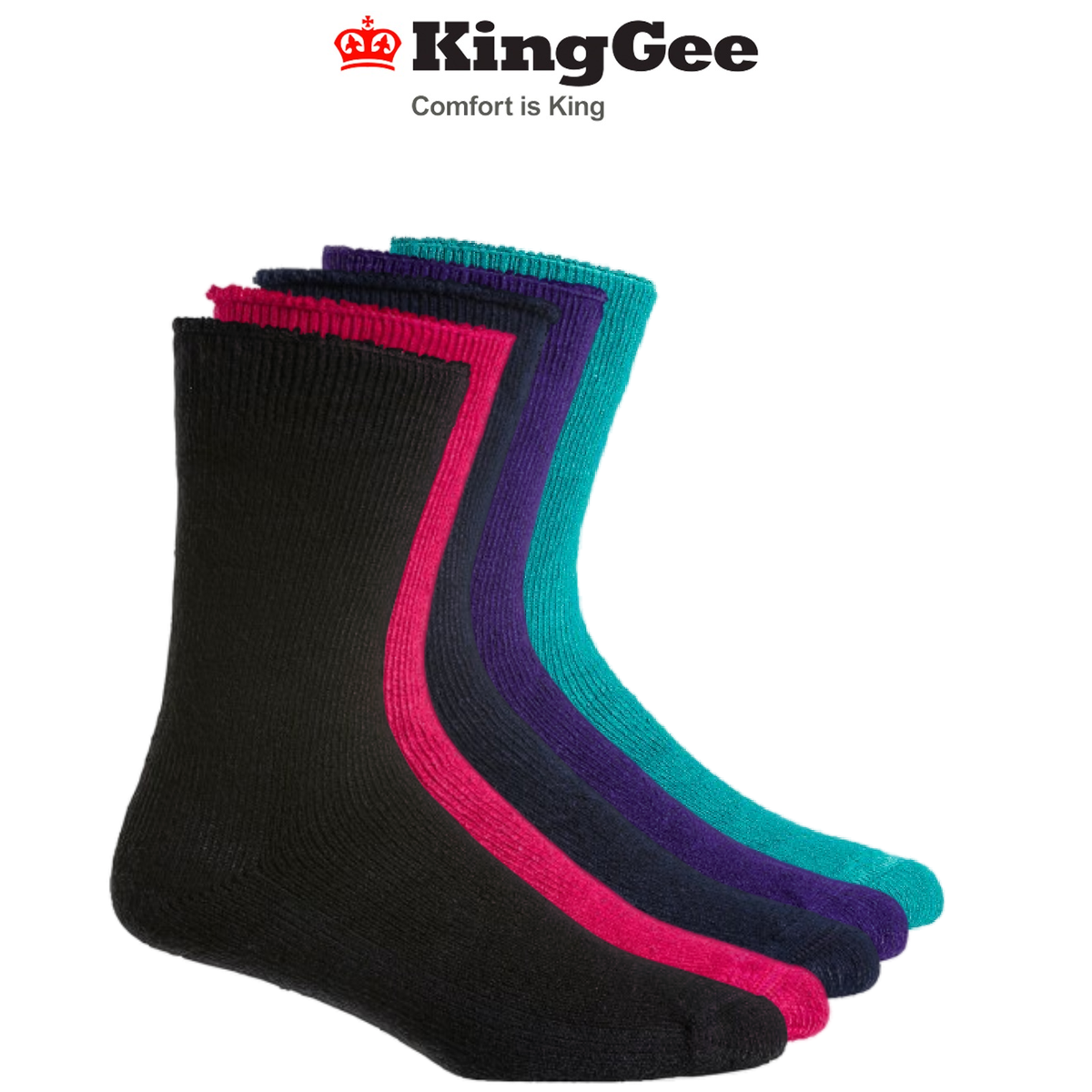 KingGee Womens Bamboo Work Socks Padded Footbed Workwear Soft Comfort K49270