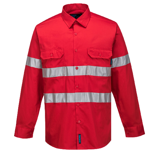 Portwest Hi-Vis Lightweight Long Sleeve Shirt with Tape Reflective Safety MA301-Collins Clothing Co