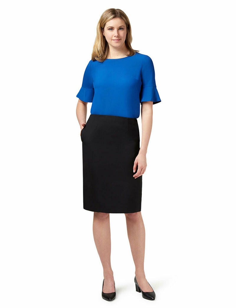 NNT Womens Formal Dobby Stretch Panel Pencil Skirt Fully Lined Business CAT2NF-Collins Clothing Co