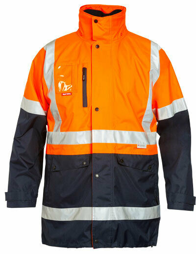Hard Yakka Mens HiVis 4 in 1 Taped Jacket Reversible Jacket All Season Y06057-Collins Clothing Co