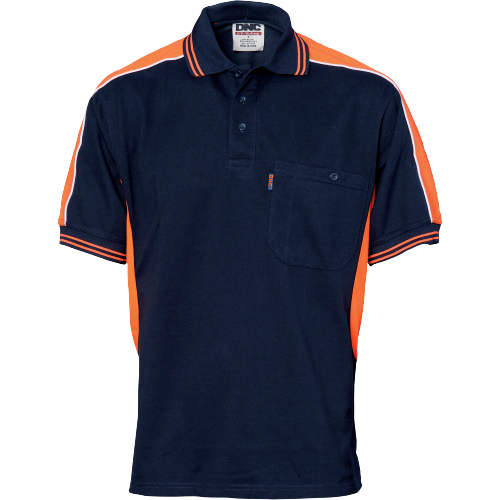 DNC Workwear Mens Polyester Cotton Panel Polo Shirt - Short Sleeve Casual 5214-Collins Clothing Co