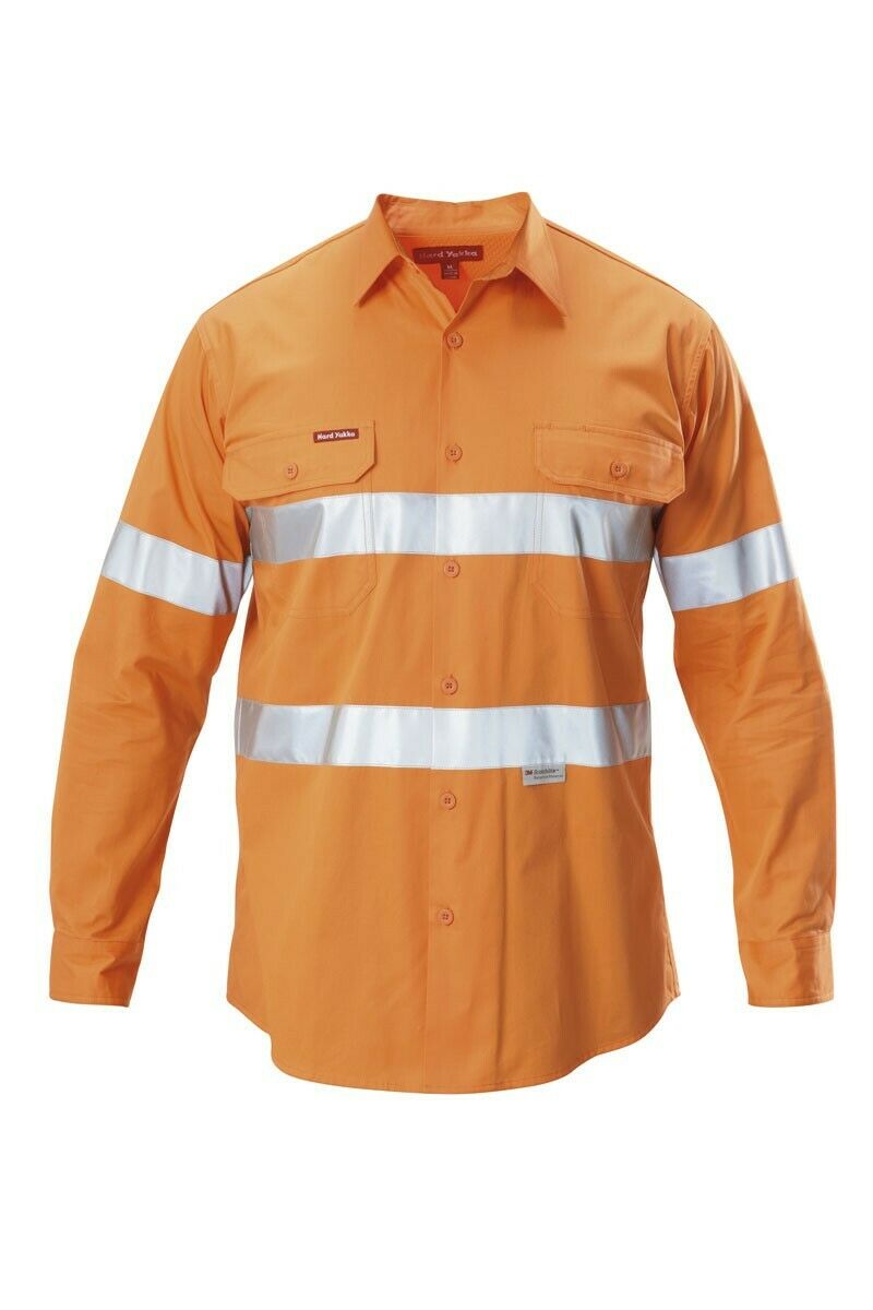 Hard Yakka Koolgear Long Sleeve Work Shirt Hi-Vis Taped Lightweight Y07996-Collins Clothing Co