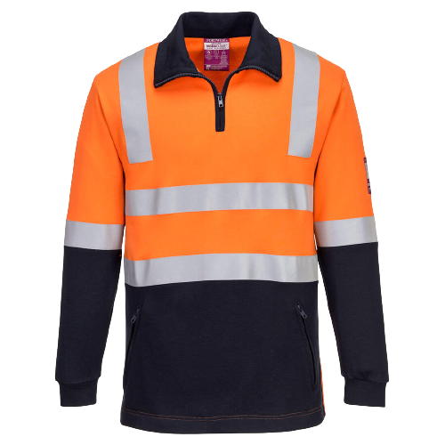 Portwest Flame Resistant Hi-Vis Brushed Fleece 1/2 Zip Jumper Comfortable MF202-Collins Clothing Co