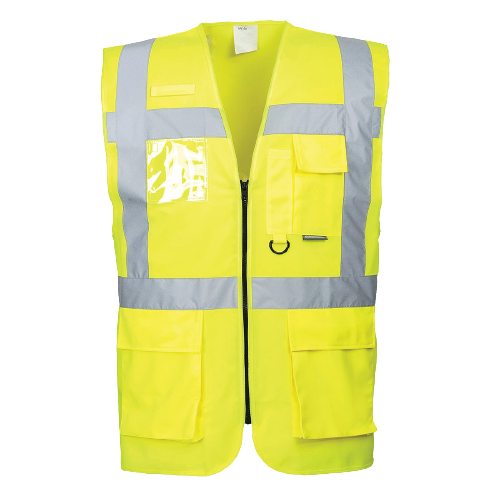 Portwest Berlin Executive Vest Hi Vis Front Zip Open Reflective Work Safety S476-Collins Clothing Co