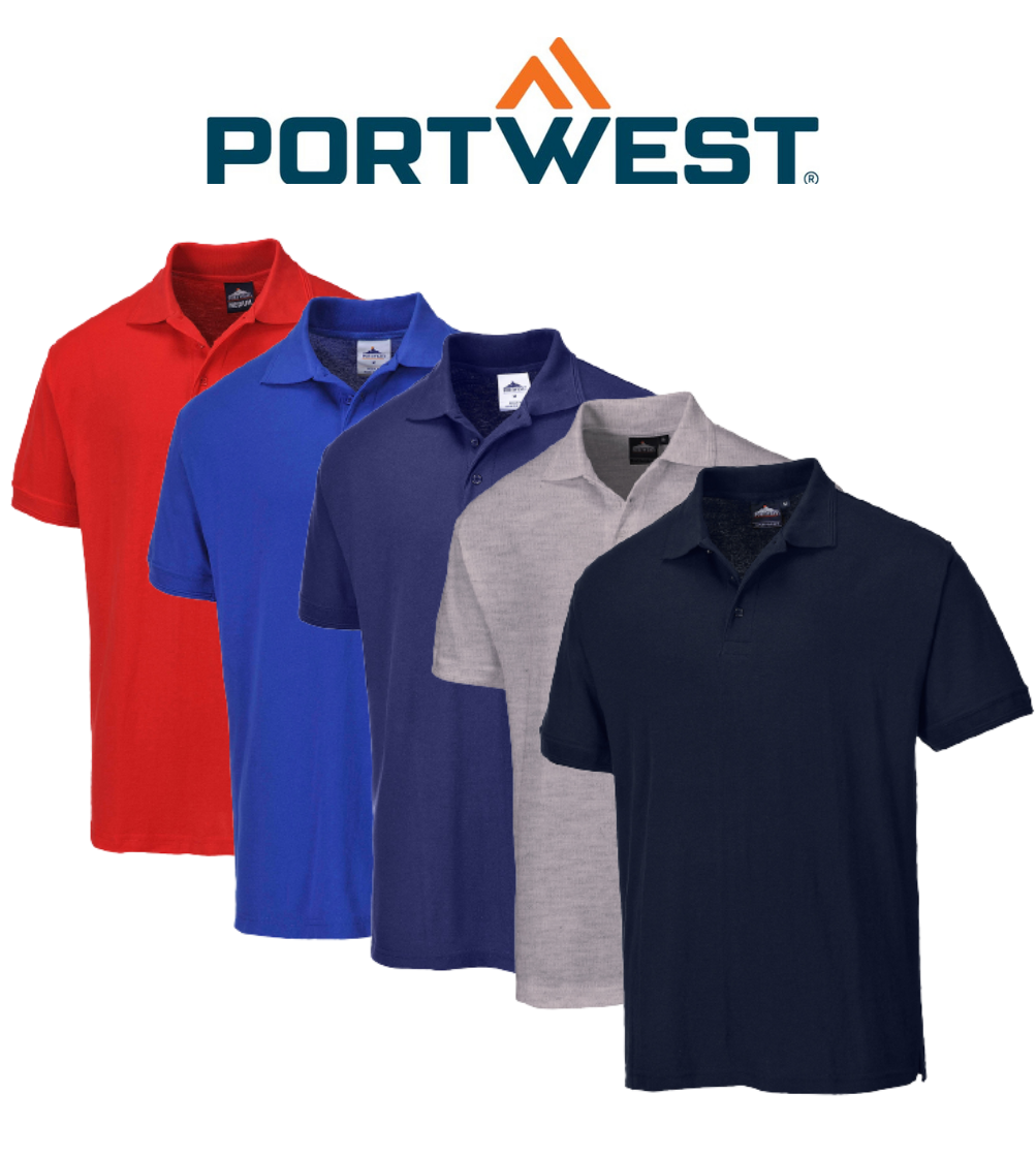 Portwest Naples Polo Shirt Comfortable Polycotton Short Sleeve Shirt B210