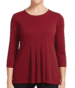 NNT Mens Matt Jersey 3/4 Sleeve T-Top Soft Round Neckline Pleated Blouse CATU7E-Collins Clothing Co