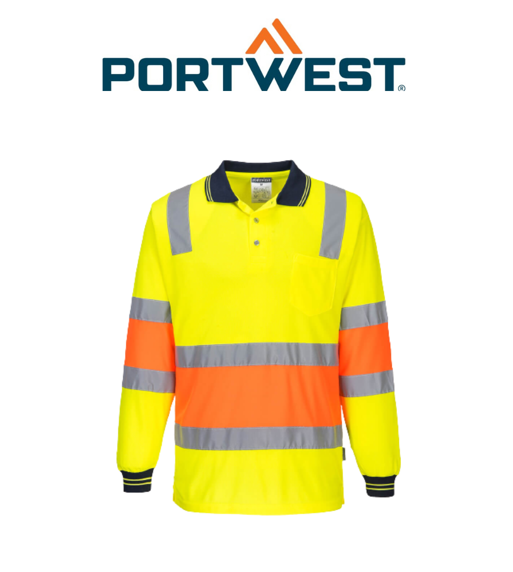 Portwest Two-toned Biomotion Polo Comfortable Shirt Reflective Work Safety MP511