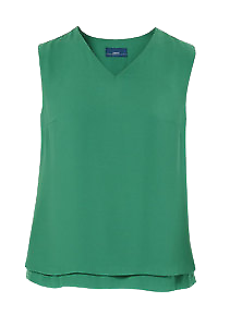 NNT Womens Discontinues Double Georgette V Neck Layrd BLS Short Sleeve CAT9XN-Collins Clothing Co