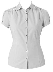NNT Womens Cap Sleeve Shirt Pleated Collared Button Classic Shirt CAT475