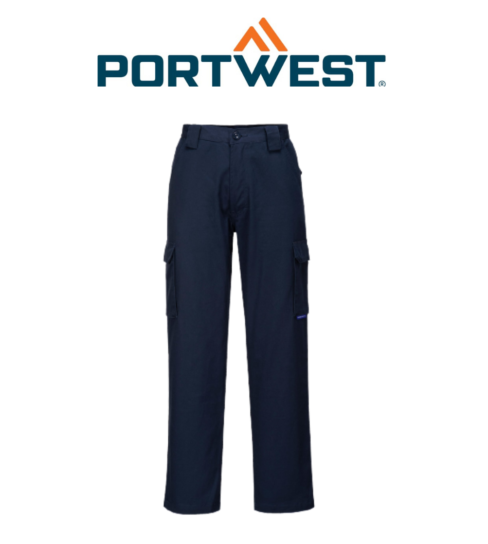 Portwest Flame Resistant Cargo Pants 100% Cotton Cargo Pant Comfortable MW700