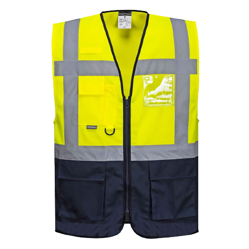 Portwest Warsaw Executive Vest Tape Reflective Zip Opening Work Safety C476-Collins Clothing Co