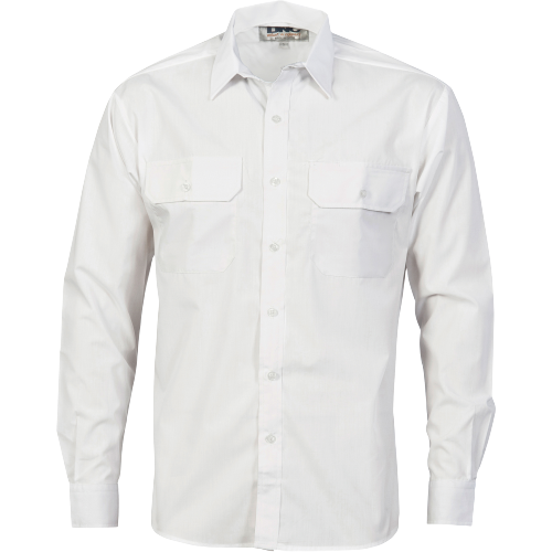 DNC Workwear Mens Polyester Cotton Work Shirt Long Sleeve Business Casual 3212-Collins Clothing Co