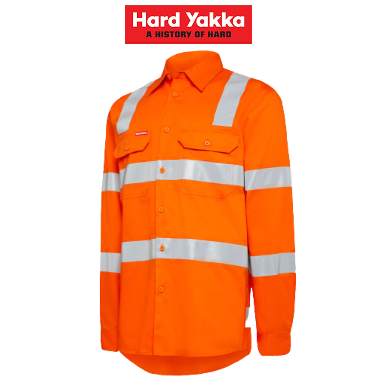 Hard Yakka Womens Foundation Biomotion HiVis Taped Reflective Work Shirt Y08420