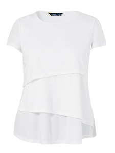 NNT Womens Matt Jersey Short Sleeve Layered Top Round Neckline Blouse CAT9XG-Collins Clothing Co