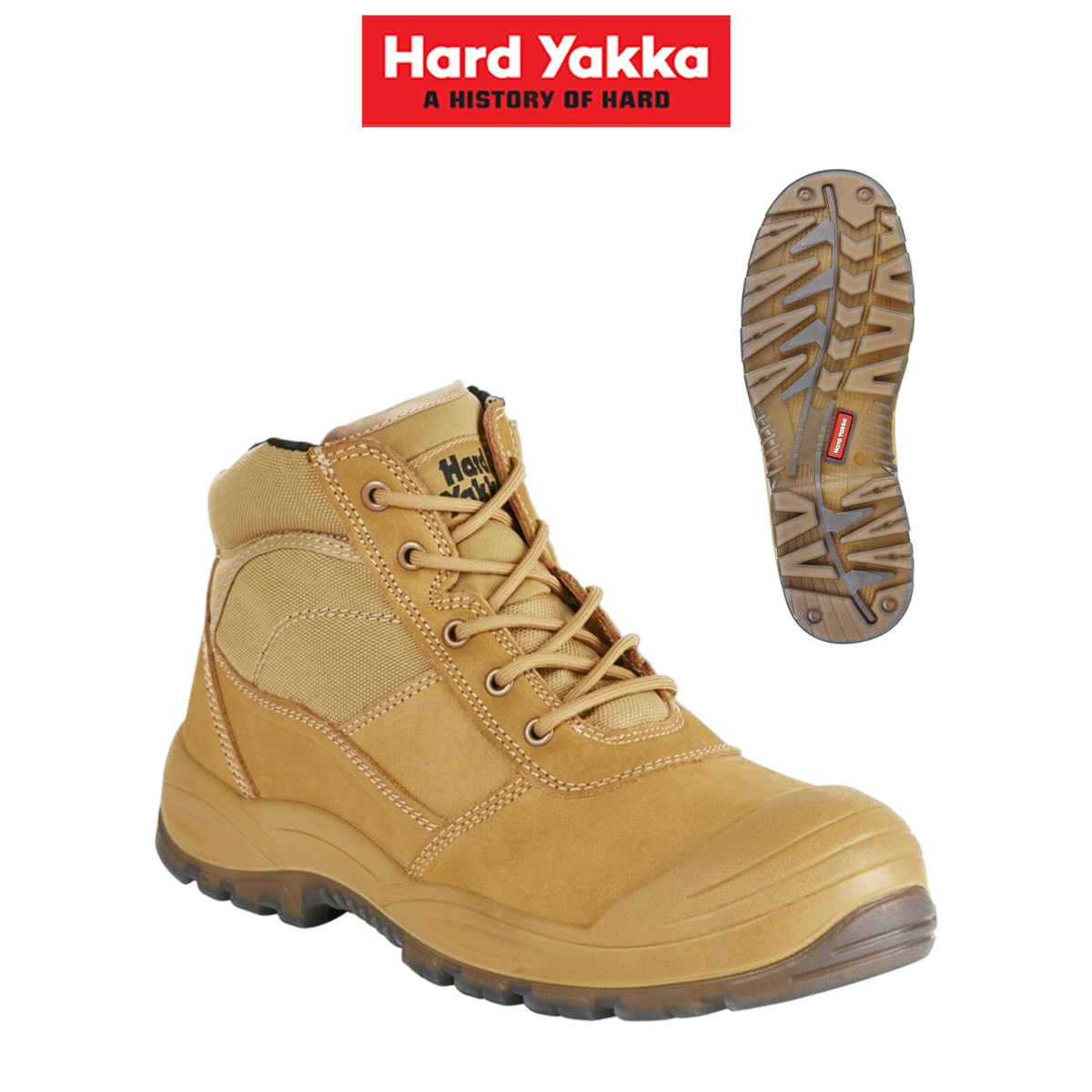 Hard Yakka Mens Utility Side Zip Safety Steel Cap Toe Work Boots Shoe Y60120