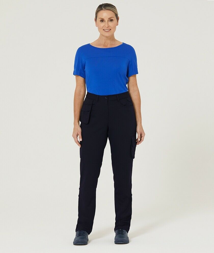 Womens NNT UNIFORMS P/V Gaberdine Flex Waist Cargo Navy Work Pants CAT3TY-Collins Clothing Co