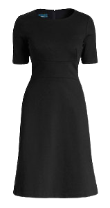 NNT Womens Ponte Knit A Line Dress Black Classic Fit Pleated Dress CAT66K-Collins Clothing Co