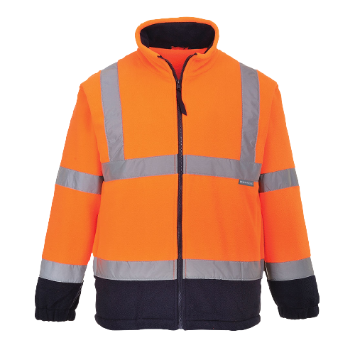 Portwest Polar Fleece Jacket Collar Zip Opening Reflective Work Safety F301-Collins Clothing Co