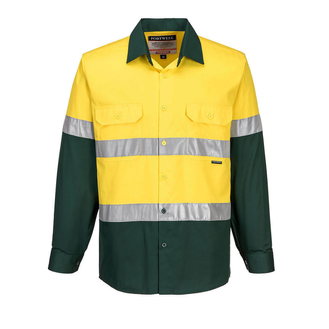 Portwest Mens Prime Mover Taped Hi-Vis Lightweight Long Sleeve Shirt Work MA801-Collins Clothing Co