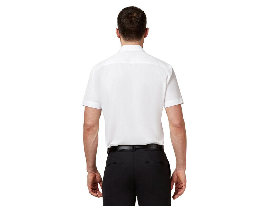 NNT Mens Business Shirt Poplin Short Sleeve Cotton Blend Formal Shirt CATJ8X-Collins Clothing Co