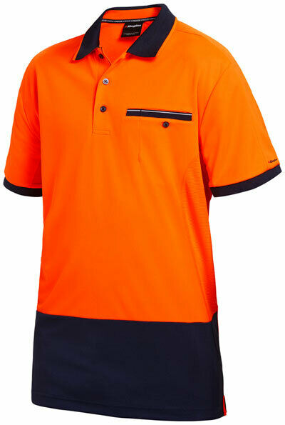 KingGee Men Workcool Hi-Vis Polo Short Sleeve Hyperfreeze Shirt Top Work K54845-Collins Clothing Co