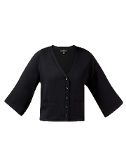 NNT Womens Wide Sleeve Cropped Knit Cardigan Boxy Button Shirt CAT5CA-Collins Clothing Co