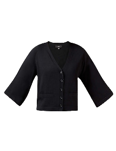 NNT Womens Wide Sleeve Cropped Knit Cardigan Boxy Button Shirt CAT5CA-Collins Clothing Co