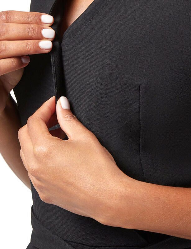 NNT Womens Short Sleeve Formal Jumpsuit Invisible Button Pleats Waist Tie CAT3RT-Collins Clothing Co