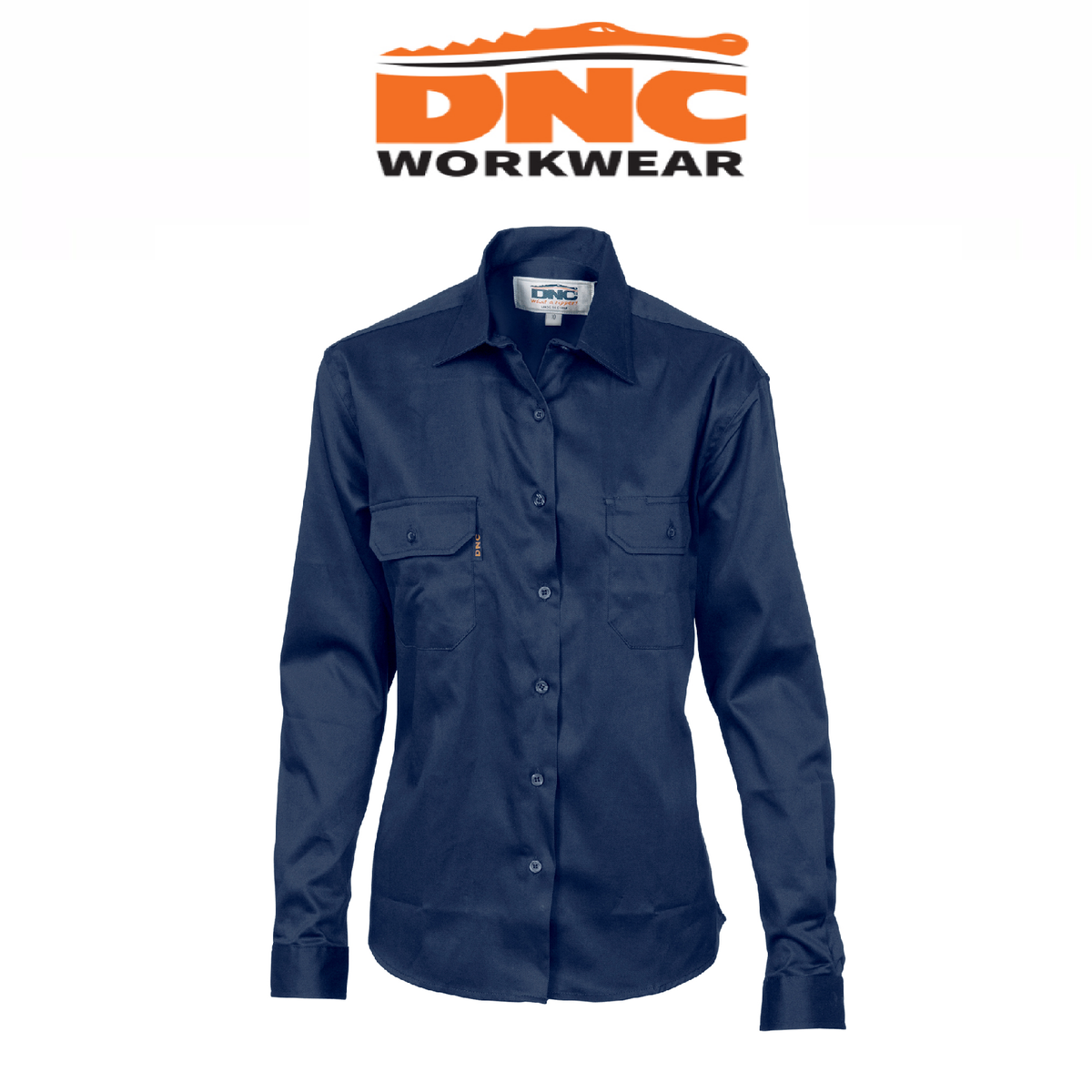 DNC Workwear Womens Ladies Cotton Drill Work Shirt Long Sleeve Casual Work 3232