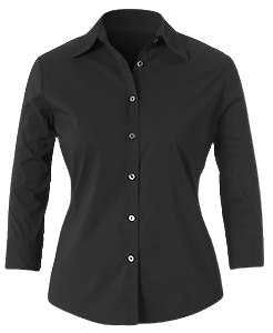 NNT Mens Stretch Cotton Blend 3/4 Sleeve Black Collared Business Shirt CAT4K5